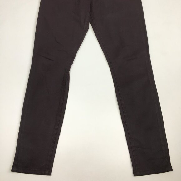 PAIGE Black Cherry Silk Wash VERDUGO ANKLE Faux Pockets Coated Denim Jeans - Picture 8 of 12